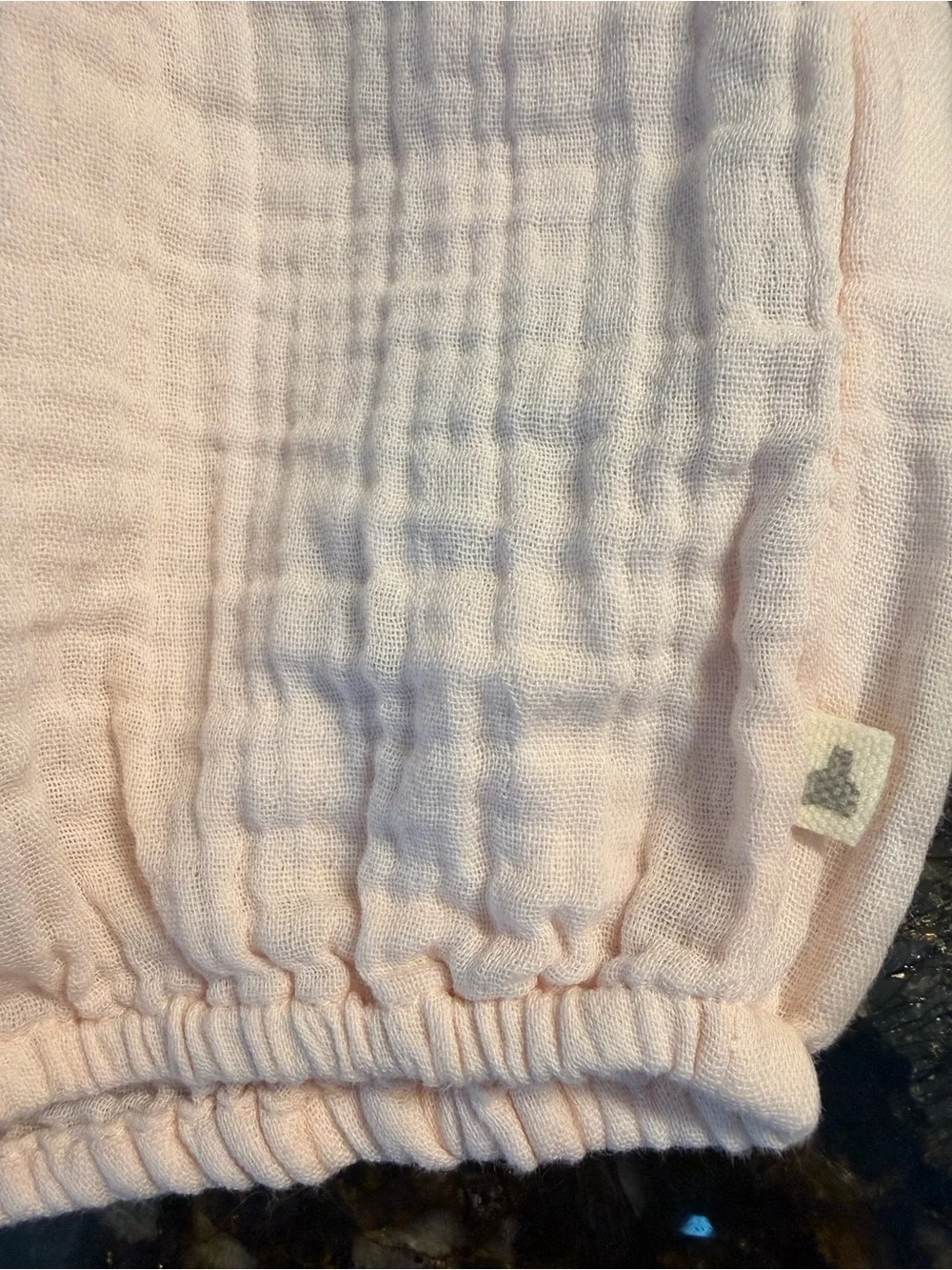 GAP Baby Girl Light Pink Gauze Romper with Ruffle Shoulders